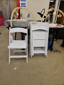 Folding Event Chairs - 4 Pack Padded Seat - White - New