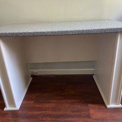Granite Desk with White Wood 44 inches tall