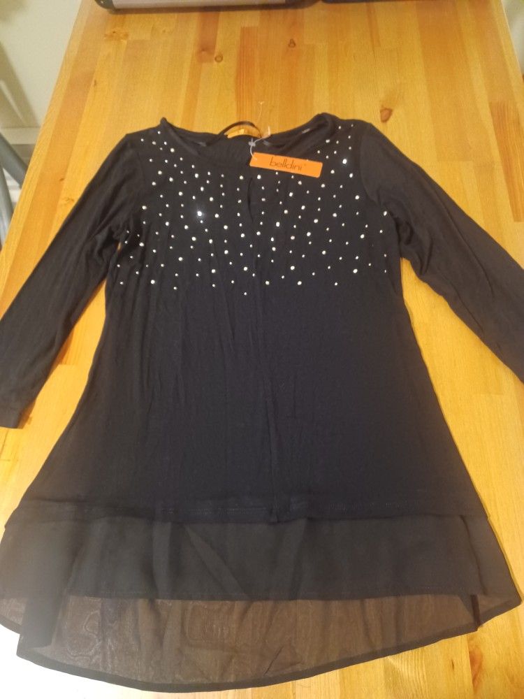 New Belldini Crystal Dress Shirt Women's Size Small