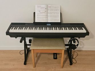 Full Setup 🎹 Digital Piano, Stand, Pedal, Headphones, Bench, and Books