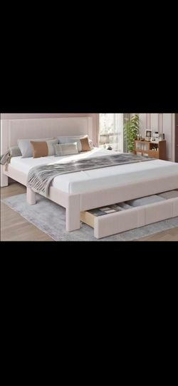BED FRAME CABINET PINK