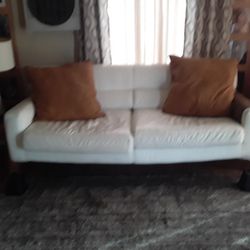 White leather couch