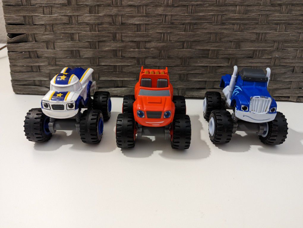Lot Of 3 Blaze And The Monster Machines Trucks