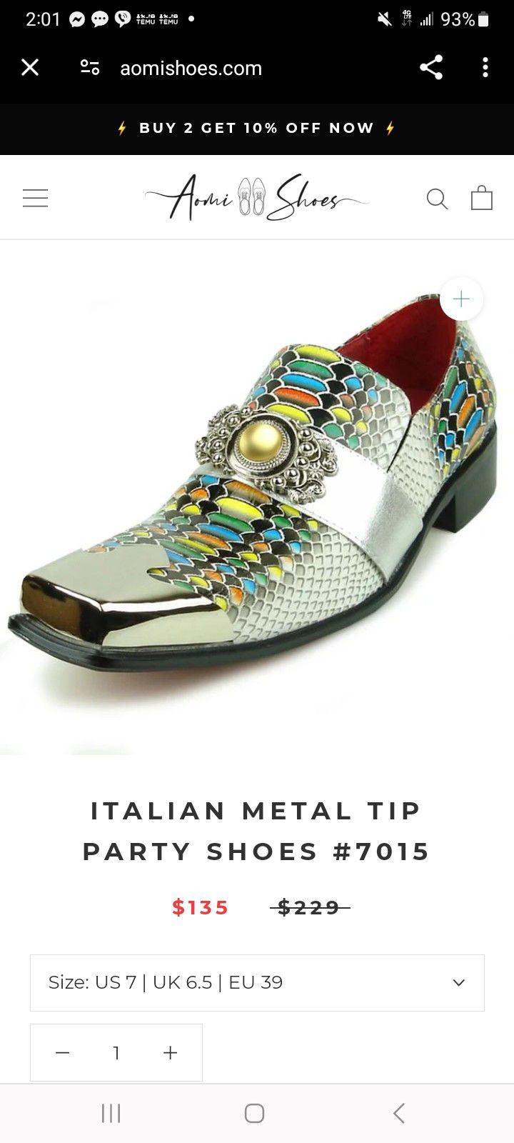 Aomi Italian Metal Tip Party Shoes
