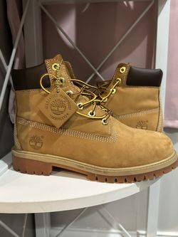 US Size 4.5 Juniors Timberland 6in Waterproof Boot Wheat Nubuck 