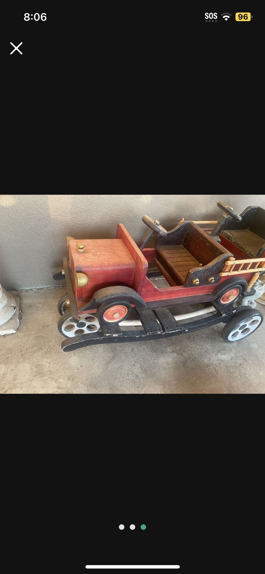 Antique Vintage Fire Truck Rocker 2 Seats