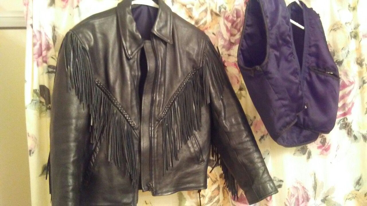 Leather Jacket with Removable Vest