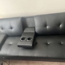 Leather  Futon Couch/Bed