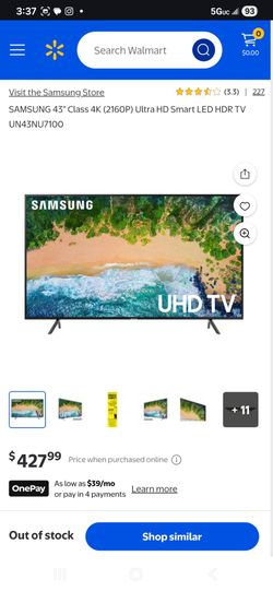 Samsung 43" Class 4K (2160P) Smart LED TV