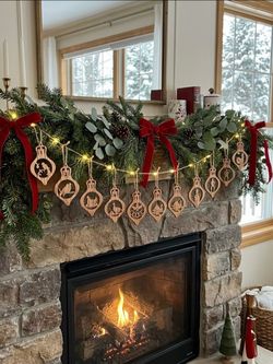 12 Scroll-saw Cut Wooden Bulb-style Christmas Ornaments The 12 Days of Christmas