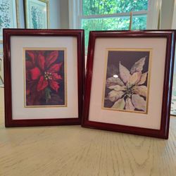 Set of 2 Jan O'Brien Poinsettia Limited Edition Art Prints