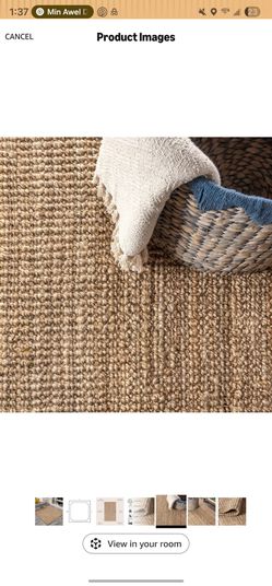 Natural 7' x 7' Square  Jute Rug