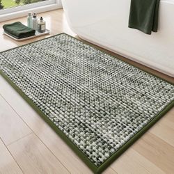 LUMI Bathroom Rugs, Non Slip Soft Chenille Bath Mats, Absorbent Quick Dry Floor Mat, Machine Washabl