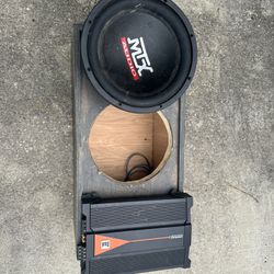 12 Inch Mtx Sub With Box And Amp