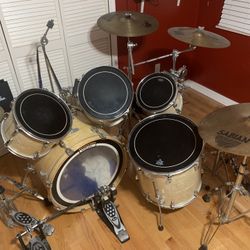 Drum Set, Stool & Drum pads