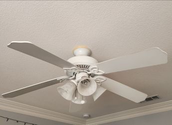 White Ceiling Fan with Light Kit