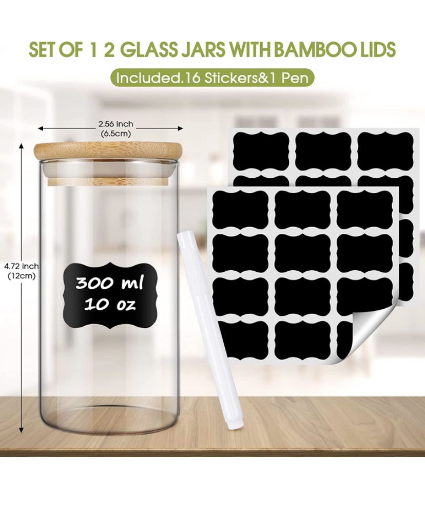 new 15 pack Glass Jars with Bamboo Lids set firm price for Sale in Queens,  NY - OfferUp