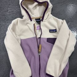 Patagonia Toddler 2T Fleece Jacket Hoodie Purple Beige