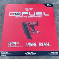 Milwaukee M18 FUEL 3-1/2 in. 18-Volt 21-Degree Lithium-Ion Brushless Cordless Framing Nailer (Tool-Only)  $279  New