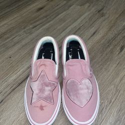 Vans Slip On Comfy Cush Pink Star/Heart  Women’s Size 8.5
