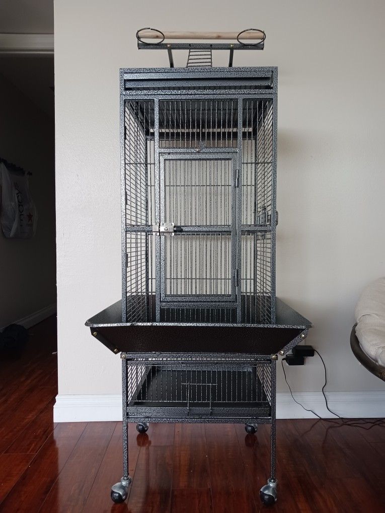 SUPER DEAL PRO 61-inch 2in1 Large Bird Cage With Rolling Stand Playtop For Parrot, Cockatiel, Conure, Parakeet