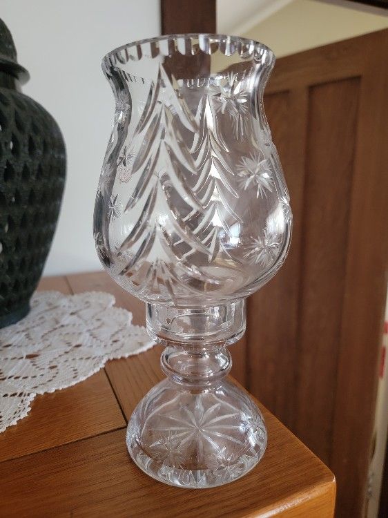 Princess House Crystal Hurricane Candle Lamp