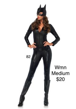 Cat Woman Cat Suit Batman Women Medium / Traje de Cuerpo Gato Mujer Halloween