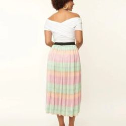Unique Vintage Skirt Large Nwt colorful rainbow 