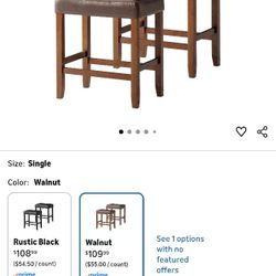 Selling A NIB Pair Of Backless Brown/Walnut Wooden Stools - Brand New!