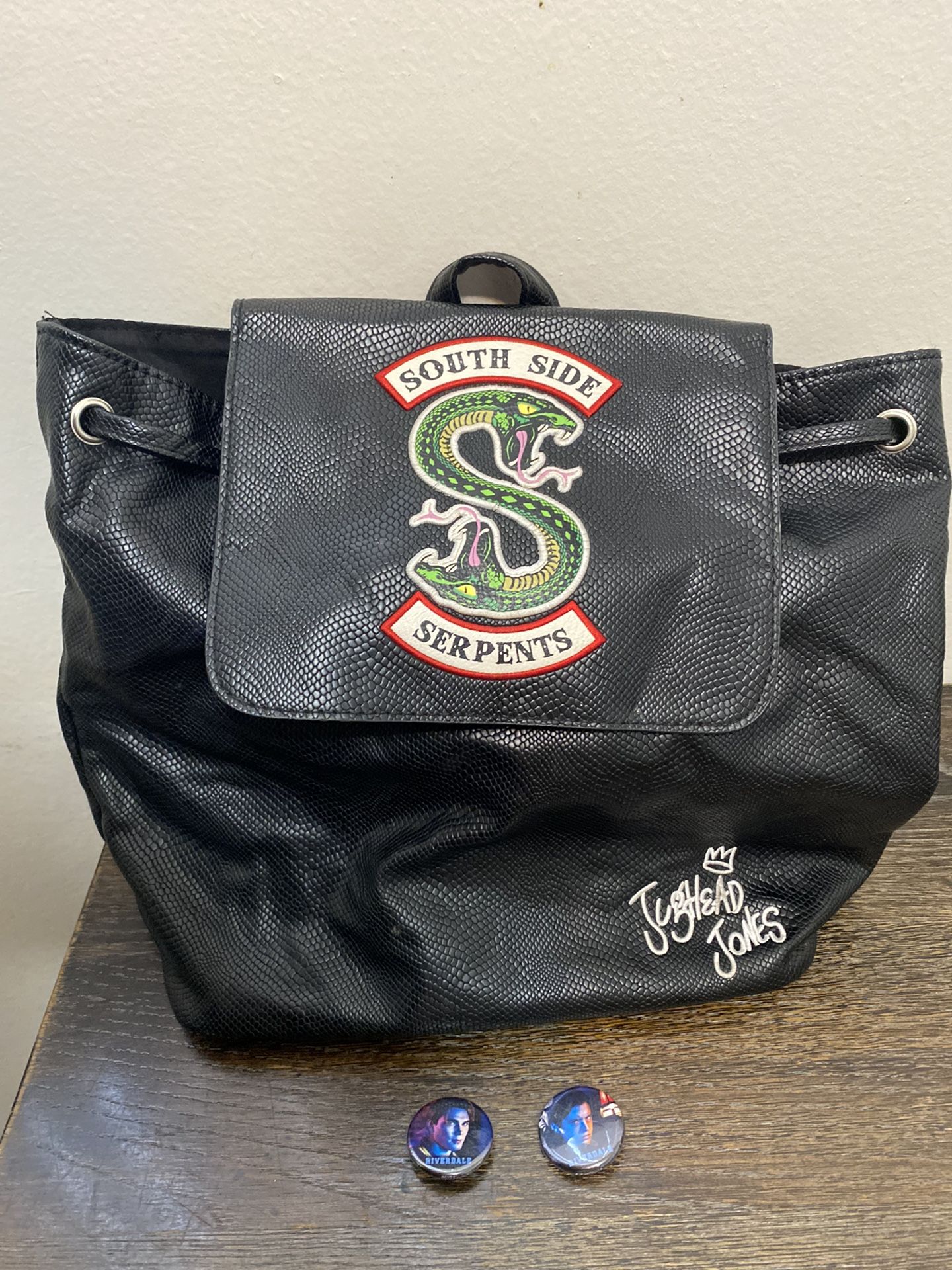 Hot Topic Riverdale Southside Serpents Jughead Black Backpack Snake School Bag