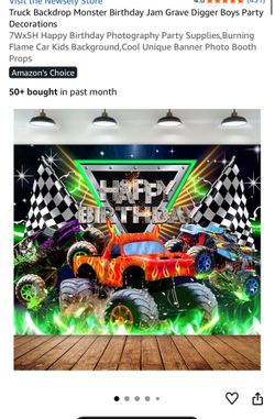 Monster Truck Banner & Tire Tubes Decor