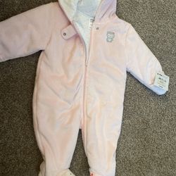 2 Fuzzy Warm Baby One Piece Zip up 