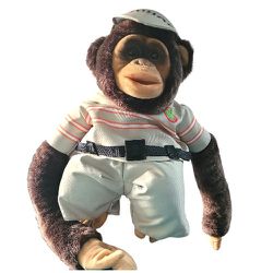 Ruhof Chimpanzee Monkey Plush Hand Puppet 17" Bio Busters 2016 Squeaky Toy