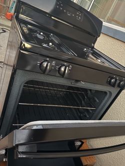 Black Gas Range Stove with Oven