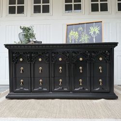 Stunning Refinished Black Dresser/Dresser