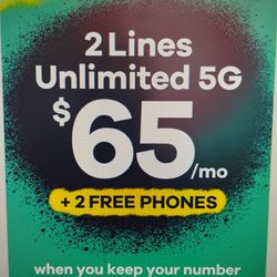 Bring Your Numbers  From Cricket, Metro Or Boost And Pay $65 Per Month For 2 Lines!!