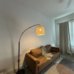 Modern Brown Faux Leather Sofa