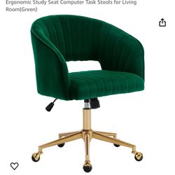 Green Velvet Office Swivel Chair