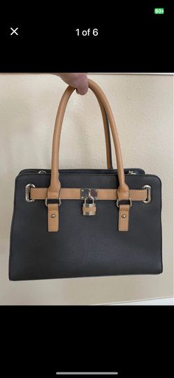 Womens Bag Purse Gray Tan removable shoulder strap