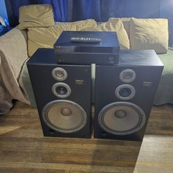 Bafles Technics Parlantes 15" Sb Lx 90 3 Vías And Stereo Receiver Insignia Bluetooth 230 Watts 