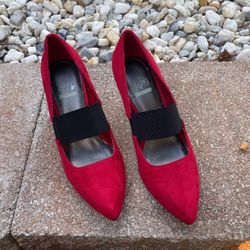 Red And Black Suede Impo Heels 