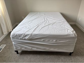 Firm full mattress, box spring and frame.