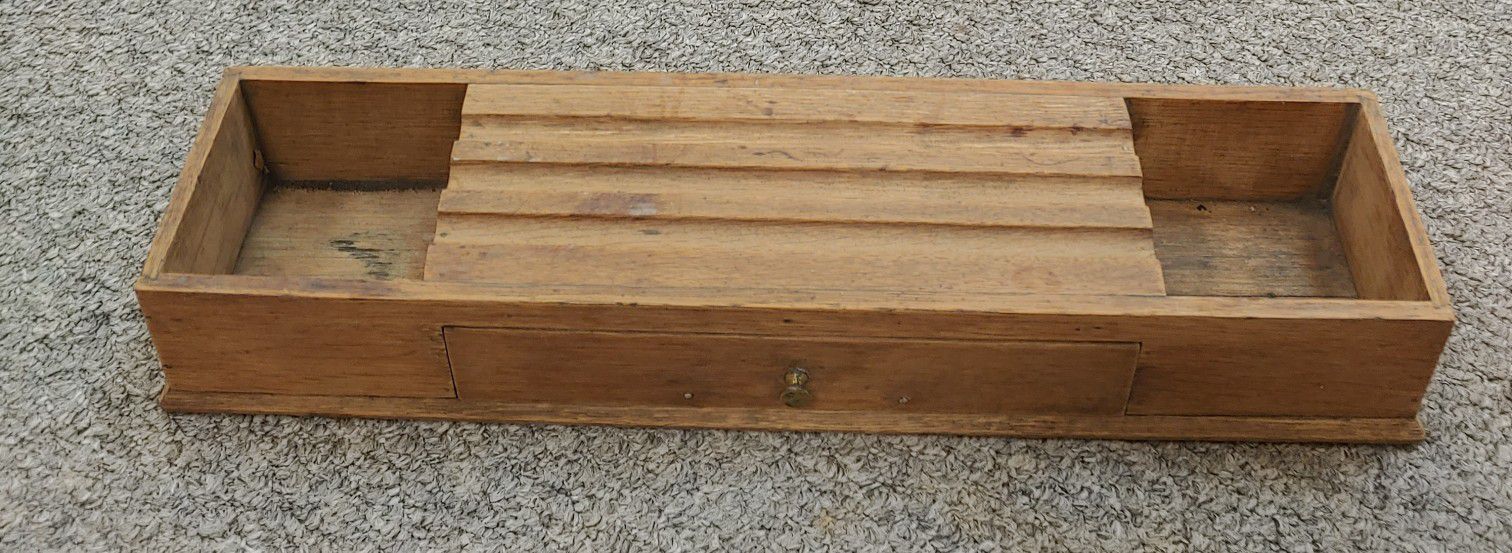 Antique MCM Wooden Desk Caddy