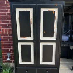 Refinishing Gem...Wood Armoire Closet w. Shelves 