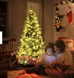 6 ft. Pre-lit PVC Artificial Christmas Tree with 250 LED Lights