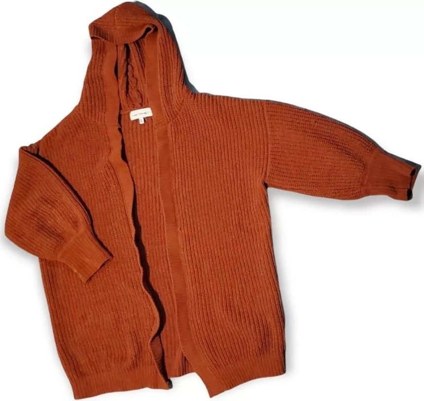 Women's NWT Sweet Republic Style Open Cardigan in burnt Orange Sz L (New)