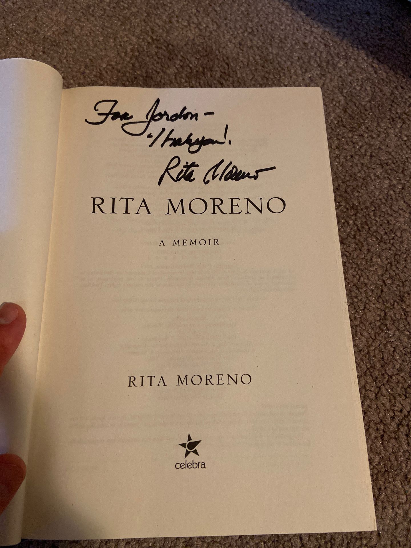 Signed Rita Moreno Book