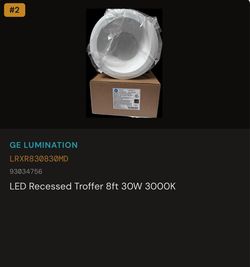 LED Recessed Troffer 8ft 30W 3000K