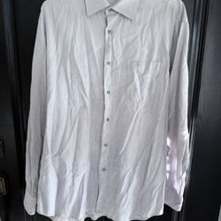 Hugo Boss  17.5 33/35 Solid White Long Sleeve Formal Dress Shirt C41