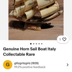 Rare Ship Model Made Of Horn
